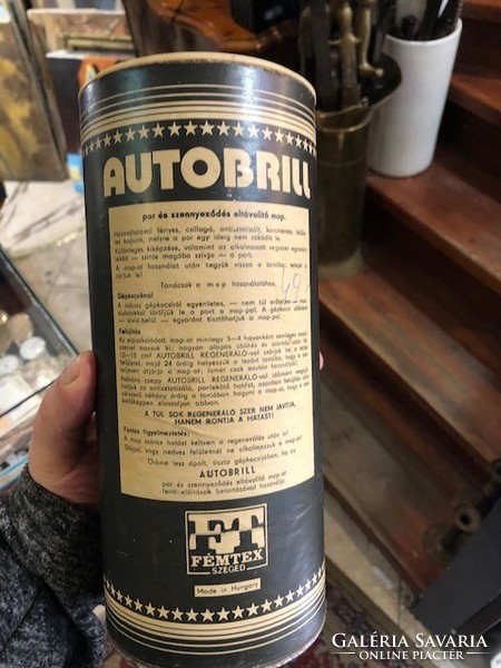 Old car care paper box, height 22 cm.