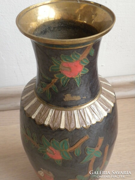 Indian painted copper vase