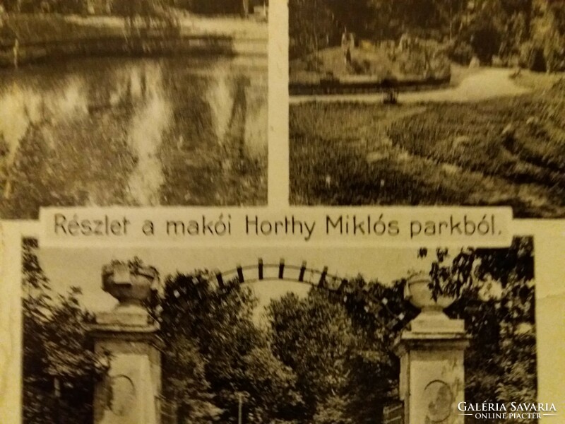 Antique 1944. Makó - miklós horthy park knöpfmacher photo postcard ff. In good condition according to the pictures