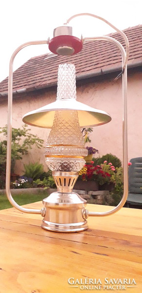 Újszerű állapotú retro Elektrofém ISZ petróleumlámpa formájú kalapos lámpa