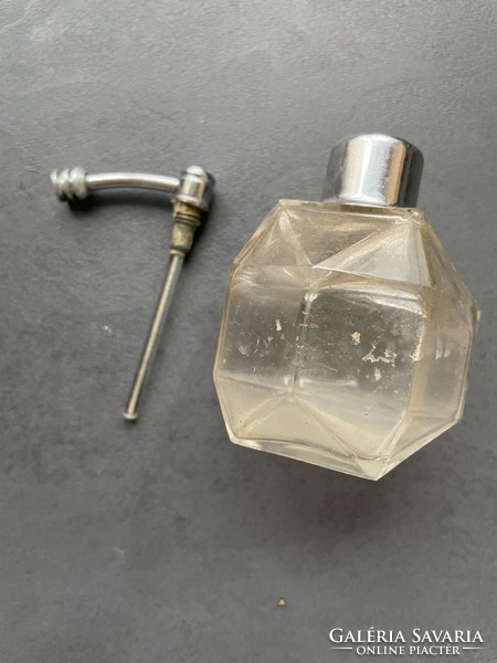 Régi sokszögletű csehszlovák parfümös üveg