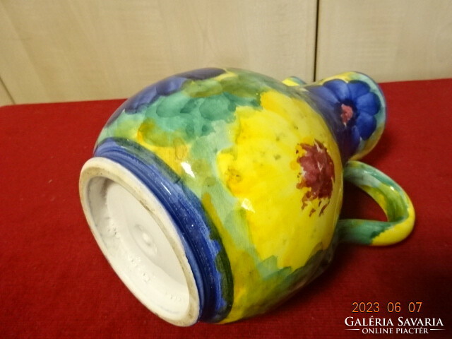 Hand-painted glazed ceramic jug, height 19.5 cm. Jokai.