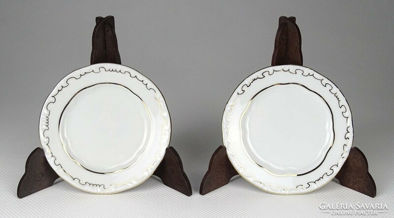 1I862 small gilded zsolnay porcelain bowl pair 8.5 Cm