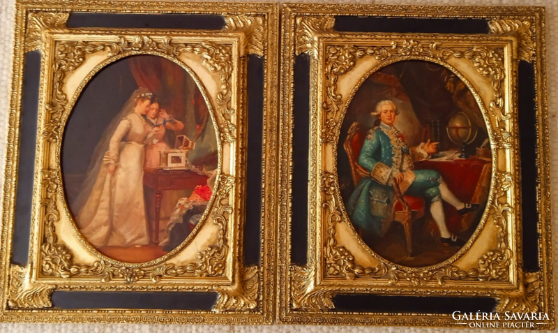 Pair of paintings in baroque style, only together