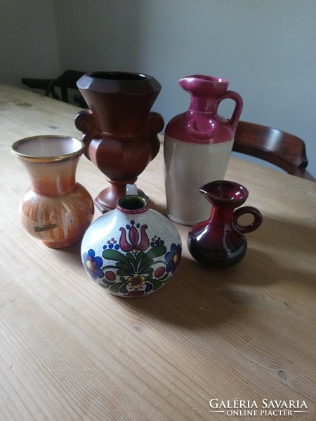 Marked ceramic vases together (strehla, marisa italy, w germany, buchan)