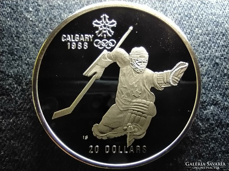 Canada Winter Olympics Calgary Hockey .925 Silver $ 20 1986 pp (id62231)