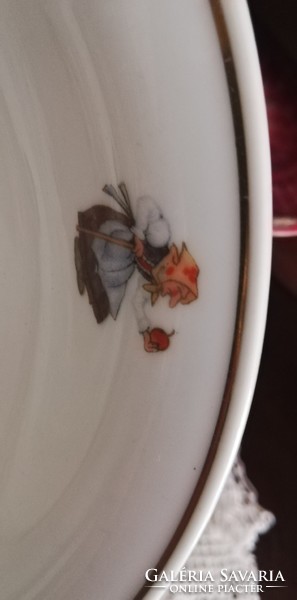 Snow white Zsolnay mug and deep children's plate