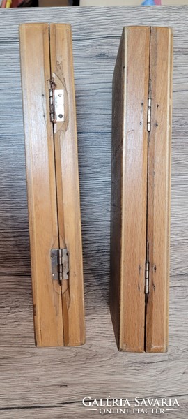 2 antique wooden pen holders.