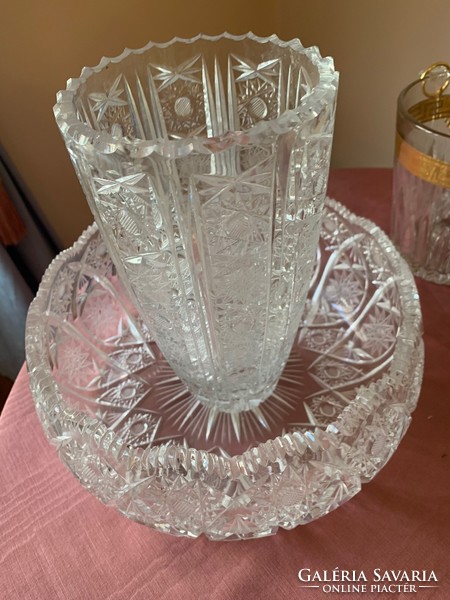 Crystal vase and bowl in one