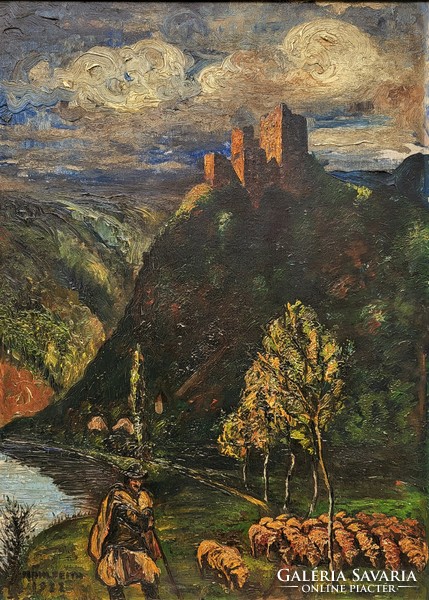 Mühlfeith János Antik festménye 1922-ből Ritka gyűjtői darab! Eredeti Garanciával!