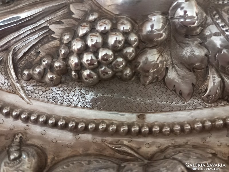 Kuriózum!! Neoreneszánsz antik ezüst asztalközép,Fertőszögi Péter﻿ által kiadott tanúsítvánnyal!!