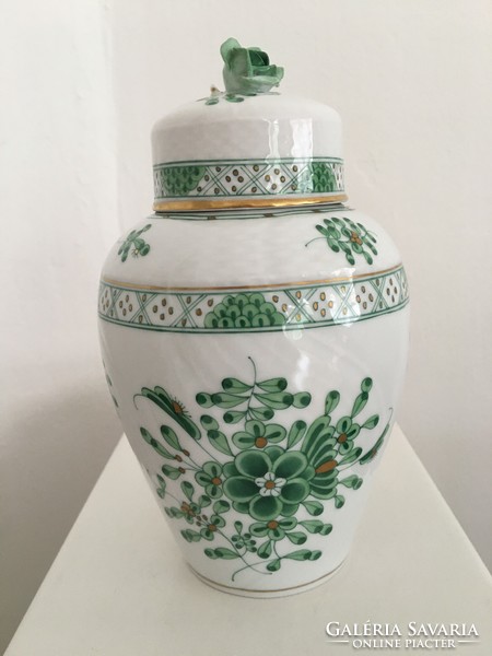 Herend waldstein vase with lid, urn vase, with rose holder