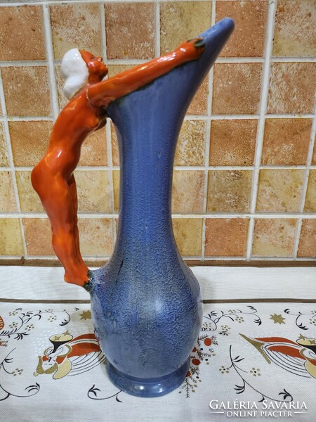 Ceramic art deco jug with woman