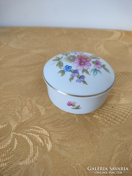 Höllóháza porcelain, flower-decorated sugar bowl