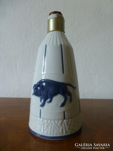 Rare, bison, porcelain vodka decorative glass. Blauer bison vodka