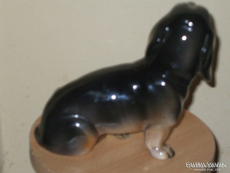 Large sitzendorf porcelain dachshund dog.