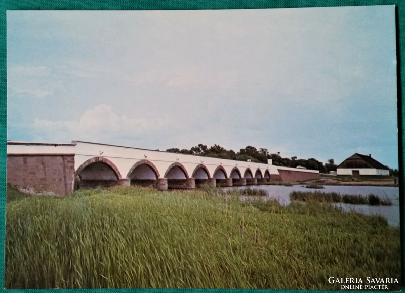 Hortobágy, Kilenclyukú-híd, postatiszta képeslap, 1982