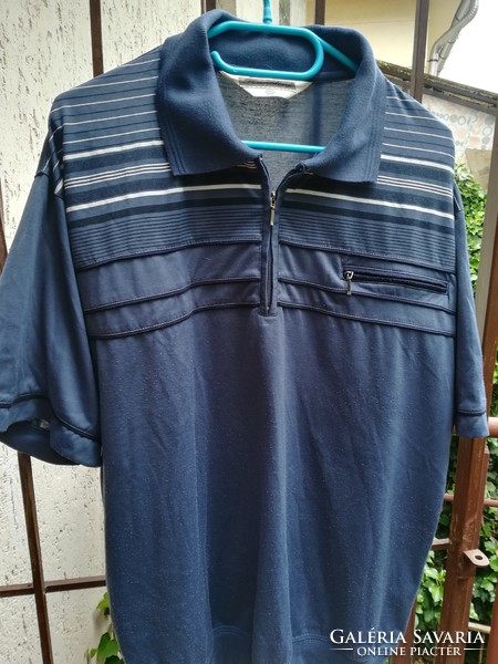Large size ! Collared short-sleeved men's polo shirt xxl, zipped pocket
