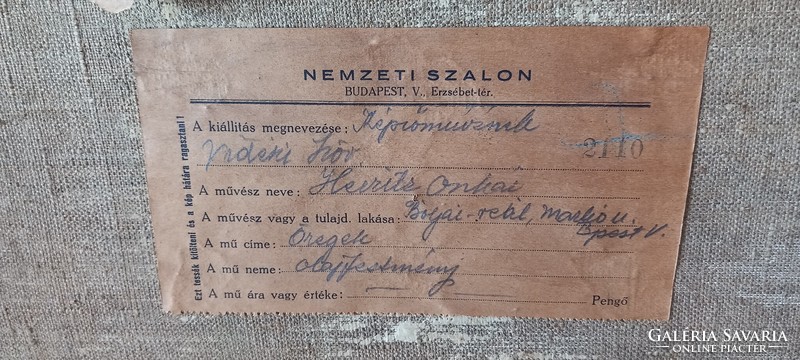 oszkár Herritz: cried out in the national salon of old people in 1928