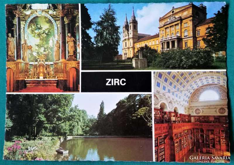 Zirc részletek, postatiszta képeslap, 1983