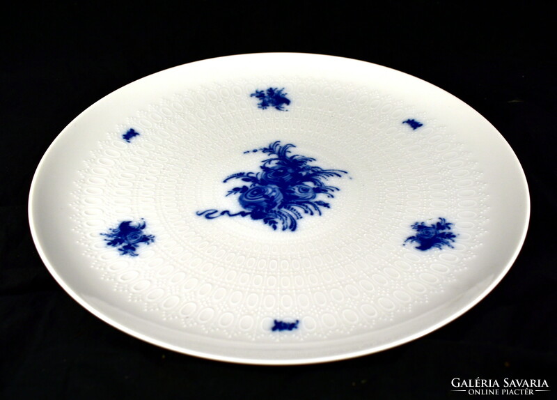 A beautiful Rosenthal porcelain serving bowl with a blue rose pattern
