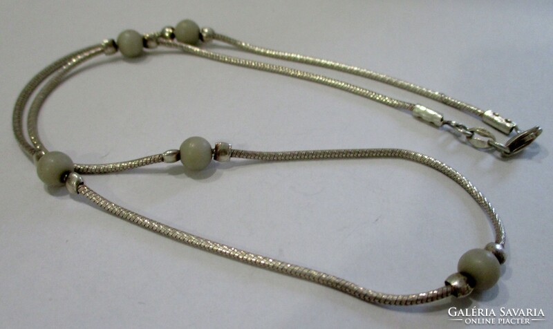 Beautiful silver necklace with mineral pearls