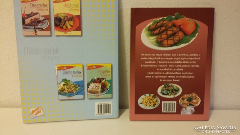 Szakácskönyv, diétás ételek, kalóriaszegény ételek, 2 db együtt