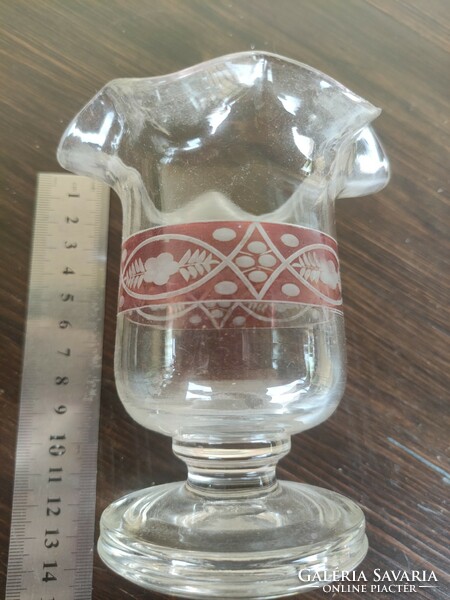 Csiszolt régi,biedermeier üveg pohár