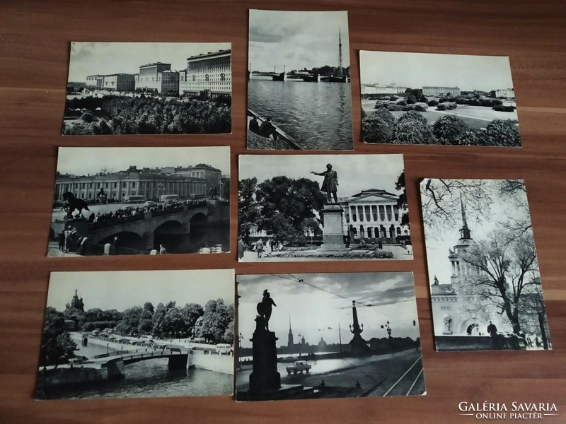8 postcards in one, Leningrad, 1968, postal clean