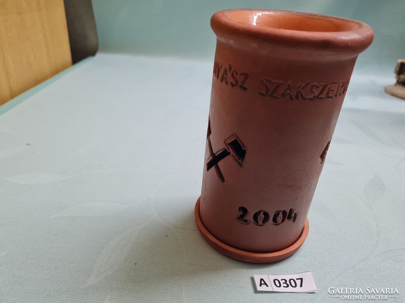 A0307 miner's union 2004 ceramic candle holder 15 cm
