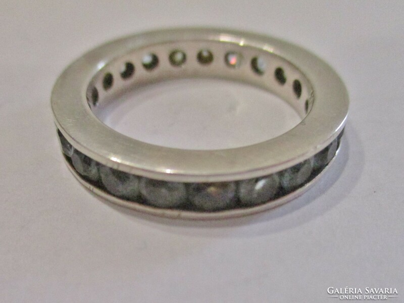 Különleges régi kézműves ezüst gyűrű valódi akvamarinokkal