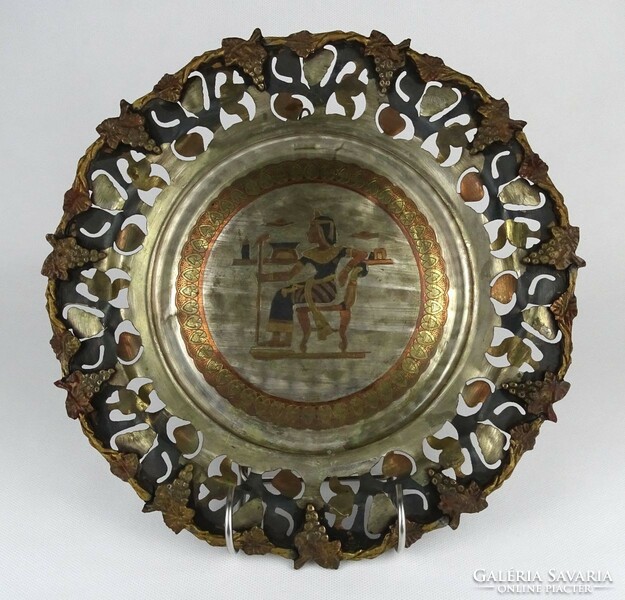 1M881 old pharaoh decorated Egyptian copper wall decorative plate 29 cm