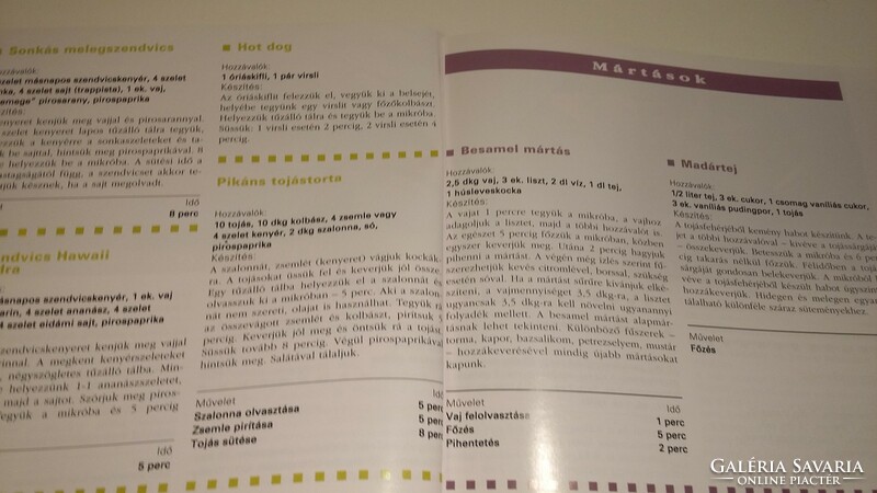 Mikrohullámú szakácskönyv, recept füzet