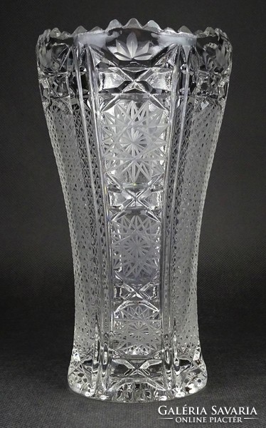 1N158 old pressed polished glass vase 20.5 Cm