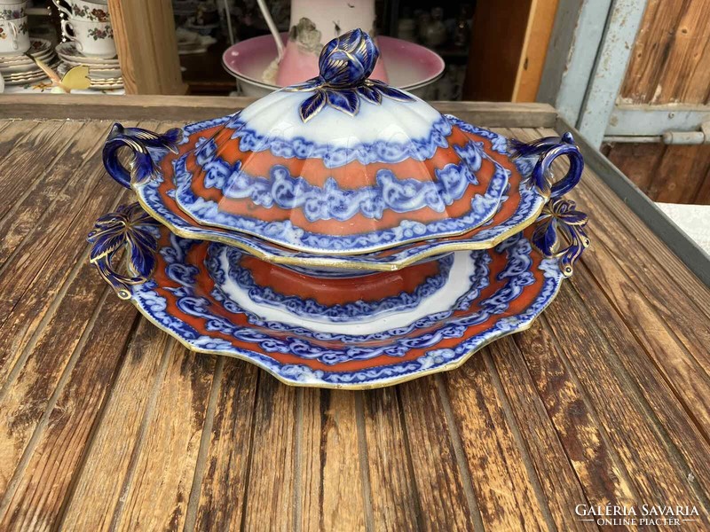 English antique porcelain soup bowl