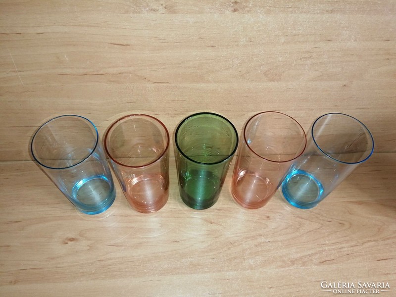 Színes üveg csőpohár  készlet 5 db egyben - 13,5 cm magas (0-3)