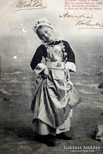 Antique photo postcard little girl