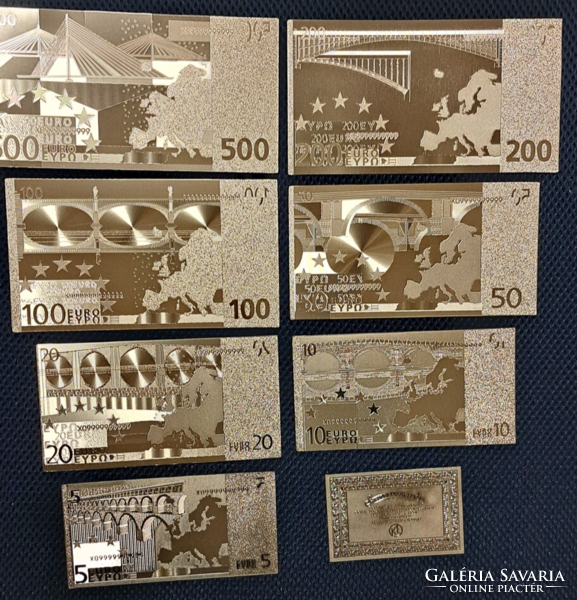 24 karátos aranyozott Euró sor bankjegy, replika