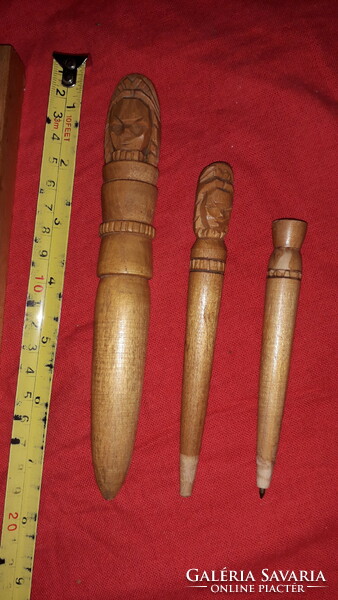 Antique picture gallery folk artist table pen - leaf opener set wood carving according to the pictures