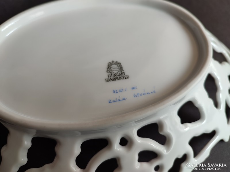 Beautiful royal danube openwork porcelain bowl hand painted - ep