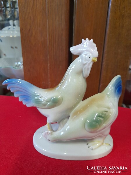 German, Germany Lippelsdorf poultry couple porcelain figure. 13 Cm.