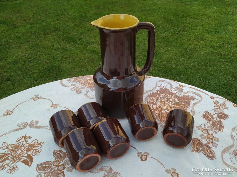 Retro ceramic wine and drink set for sale! Magyarszombatfai ceramics company drink set