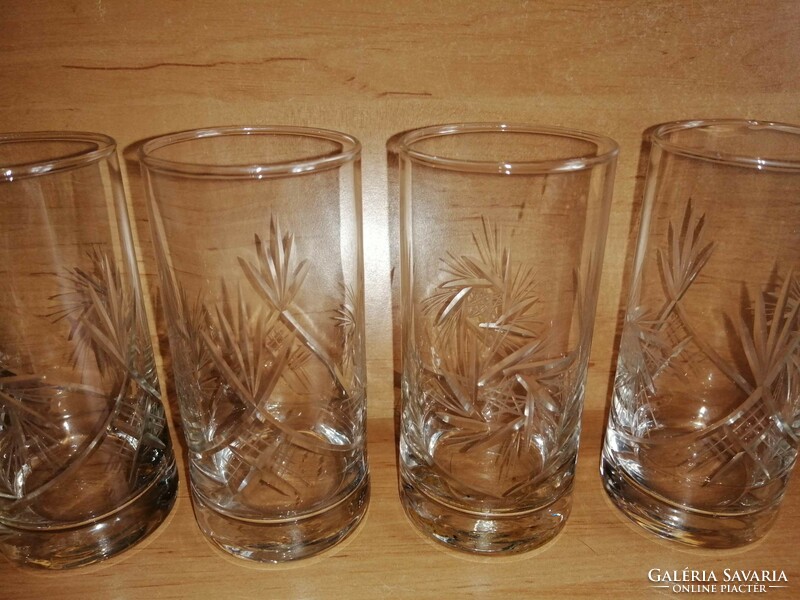 Cut glass tumbler set 4 pcs in one - 11 cm high (1/k)