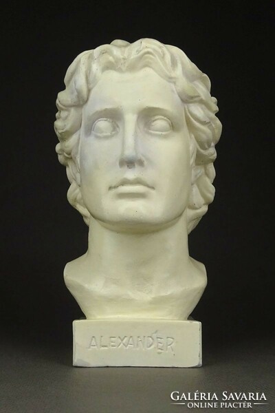 0X007 Alexander the Great painted plaster bust 16.5 Cm