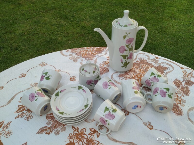Alföldi porcelain coffee set, for six, flowers for sale!