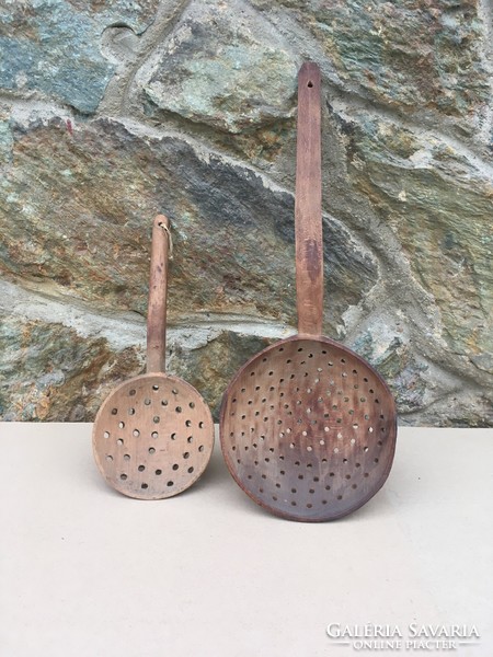 Antique wooden filter spoon