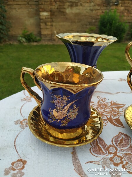 Aranymintás, kobaltkék , paradicsommadaras angol teáskészlet  eladó!