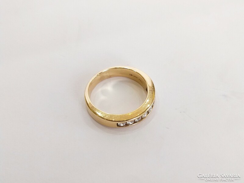14K. 8 Pcs. Moncara diamond, brill stone women's gold ring (no.: 37)