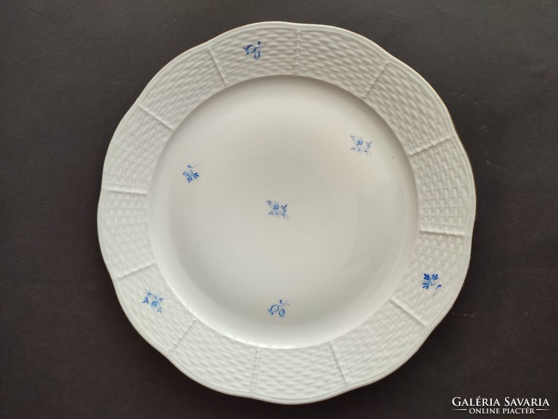 Beautiful white Herend porcelain plate with blue flowers - ep