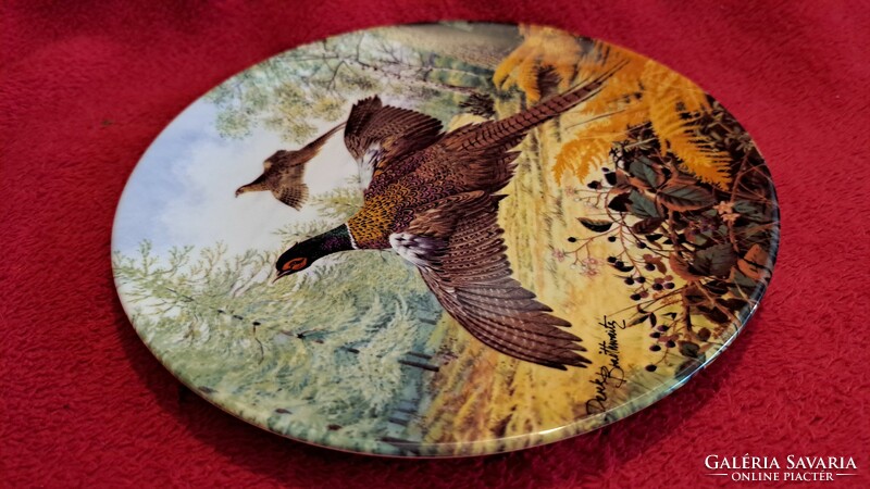 Pheasant bird porcelain decorative plate, hunting plate (m3841)